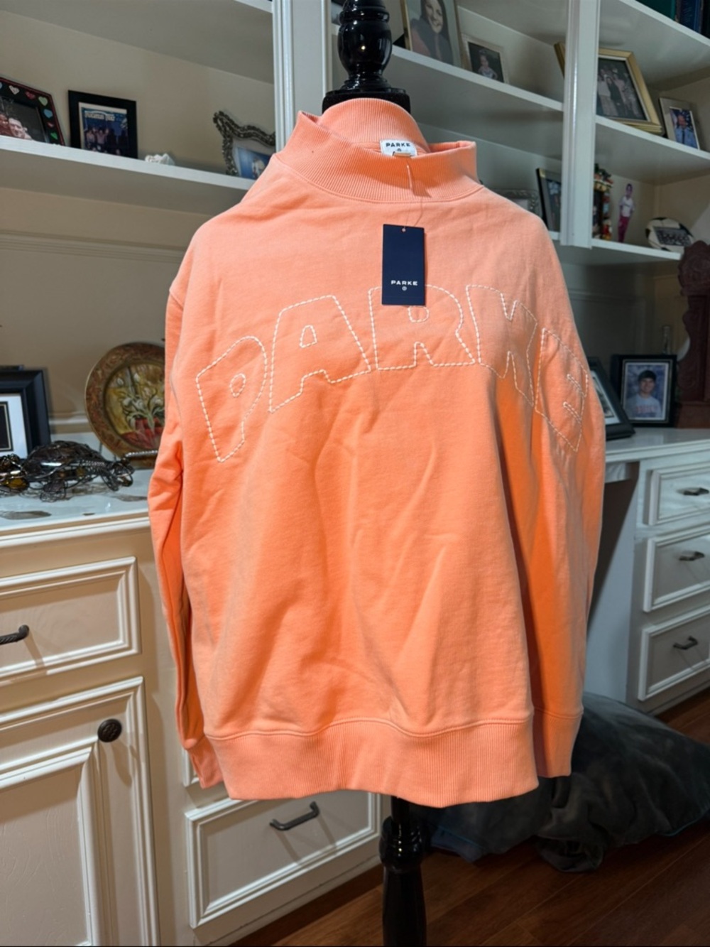 Parke X Target WOMEN’S PULLOVER  Mockneck Sweatshirt PEACH ORANGE Size L / XL